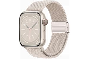 EVIE BAND Braided Stretchy Loop Compatible with Apple Watch Band for Women Men 38mm 40mm 41mm 42mm 44mm 45mm 49mm - Sport Nylon Elastic Strap for iWatch Series Ultra SE 10 9 8 7 6 5 4 3 2 1