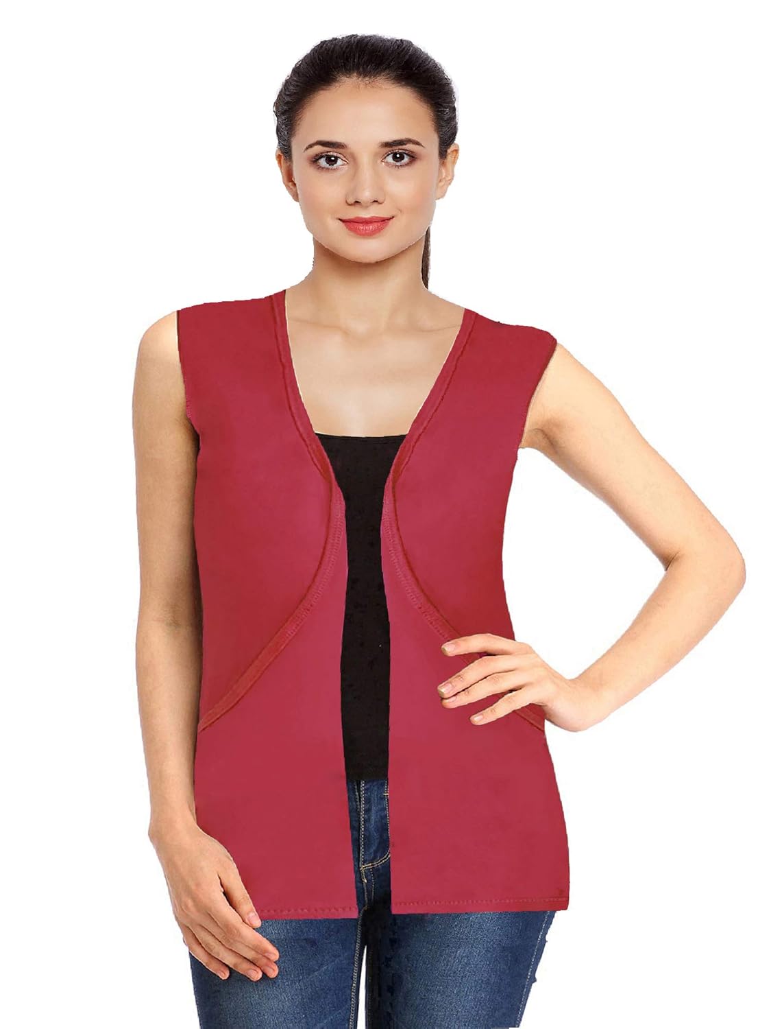 uniq shurgs for womens latest sleeveless with pocket (maroon)