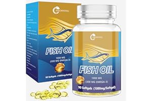 AMORNING Fish Oil Softgels 1000mg Omega-3 Supplements Fatty-Acids - 90 Softgels Adult Essential Supplement Supports Heart Health