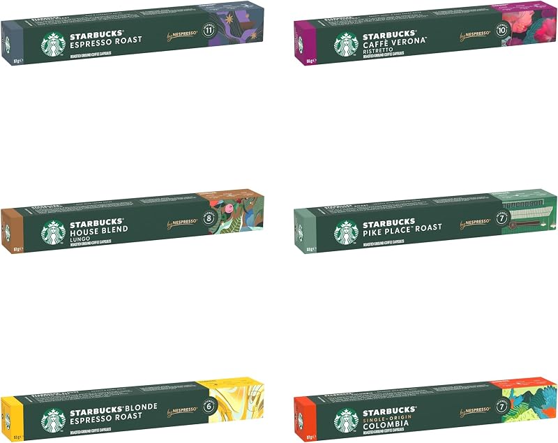 Kit Degustazione Caffè by Nespresso, 6 confezioni da 10 capsule (60 capsule compatibili Nespresso) - Esclusiva Amazon