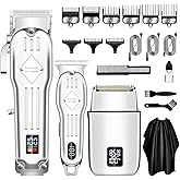 SUNNOW Hair Clippers Professional Cordless for Men, Electric Foil Shavers Razor & Beard Hair Trimmer Kit, Rechargeable Hair Cut Machines Fade Clippers Set, 3 in1 Beard Trimming Kit for Home, Barber