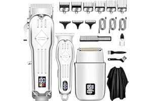 SUNNOW Hair Clippers Professional Cordless for Men, Electric Foil Shavers Razor & Beard Hair Trimmer Kit, Rechargeable Hair Cut Machines Fade Clippers Set, 3 in1 Beard Trimming Kit for Gift