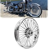 TOFR 21x3.5 Fat Spoke Chrome Front Wheel For Harley Softail Choppers | Fits Harley FLSTC Heritage Softail 2000-2022 Deluxe 2000-2019 Deuce 2000-2008 Springer Classic 2000-2003 Standard 2000-2010