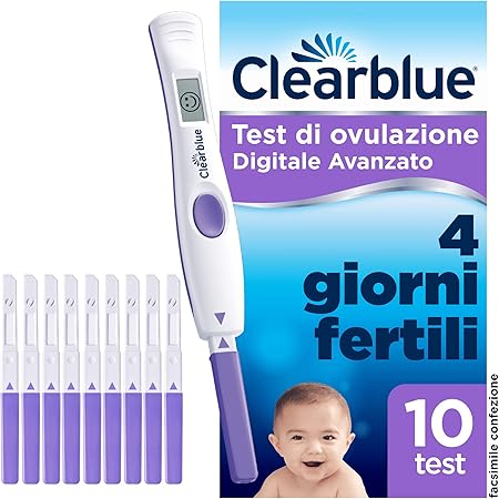 Clearblue Digitale Avanzato Test Di Ovulazione Aumenta Le Tue Probabilita Di Rimanere Incinta 1 Portastick Digitale E 10 Test Amazon It Salute E Cura Della Persona