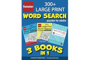 Funster 300+ Large Print Word Search Puzzles for Adults - 3 Books in 1: Giant value pack of word search for adults large print, seniors welcome