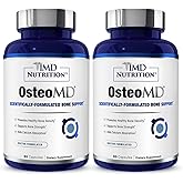 1MD Nutrition OsteoMD for Comprehensive Bone Support | with Calcium Hydroxyapatite, Vitamin D3 & K2 | 180 Capsules (2-Pack)