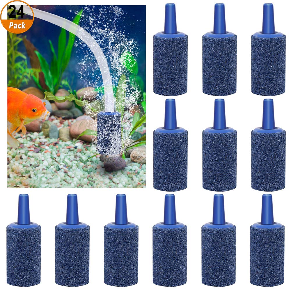 Air Stone for Aquarium, Pack of 24, Air Stone, Oxygen Stone, Aerator Stone for Aquarium and Ponds, Blue