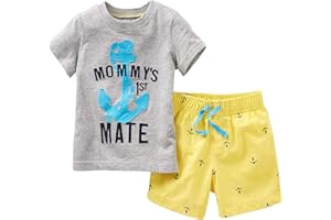 Bumeex Toddler Boy's Short Sleeve T-Shirt and Short Outfit Set 2-7T