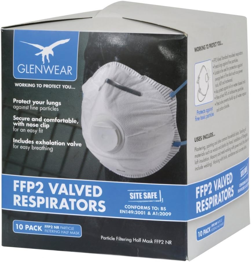 Glenwear Ffp2 Valved Respirator Pack 10