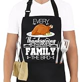 vnbsdwi Holiday Aprons for Men Women, Thanksgiving Halloween Fall Aprons Gifts, Festival Matching Apron with 2 Pockets