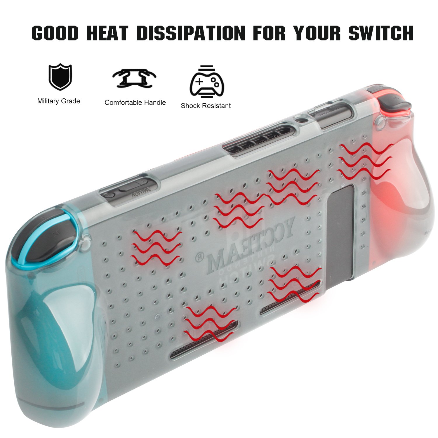 Protective Case for Nintendo Switch 2018，Grip Cover Case with Shock-Absorption and Anti-Scratch Design Soft & Comfortable TPU Case for Nintendo Switch Console (Grey)