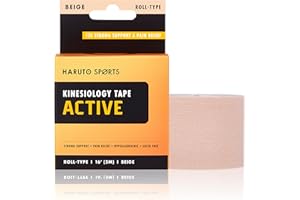 HARUTO Sports Kinesiology Tape Active Roll-Type (Beige), Latex Free Athletic Tape for Pain Relief Strong Support, Therapeutic Tape Physio for Athletic Sports Recovery