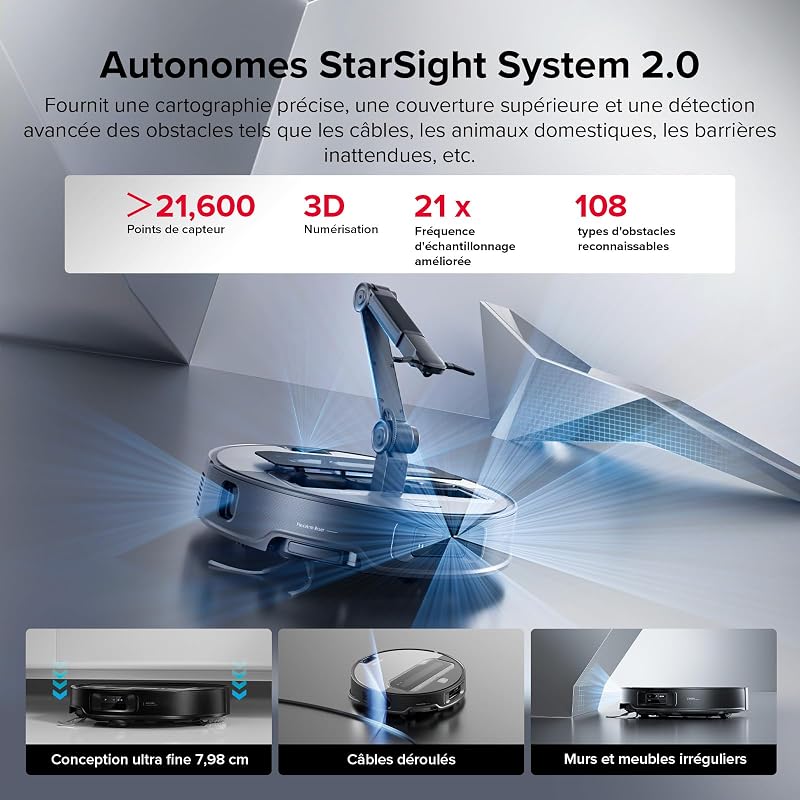 Saros Z70 Robot Aspirateur 22 000Pa, Bras Mécanique OmniGrip