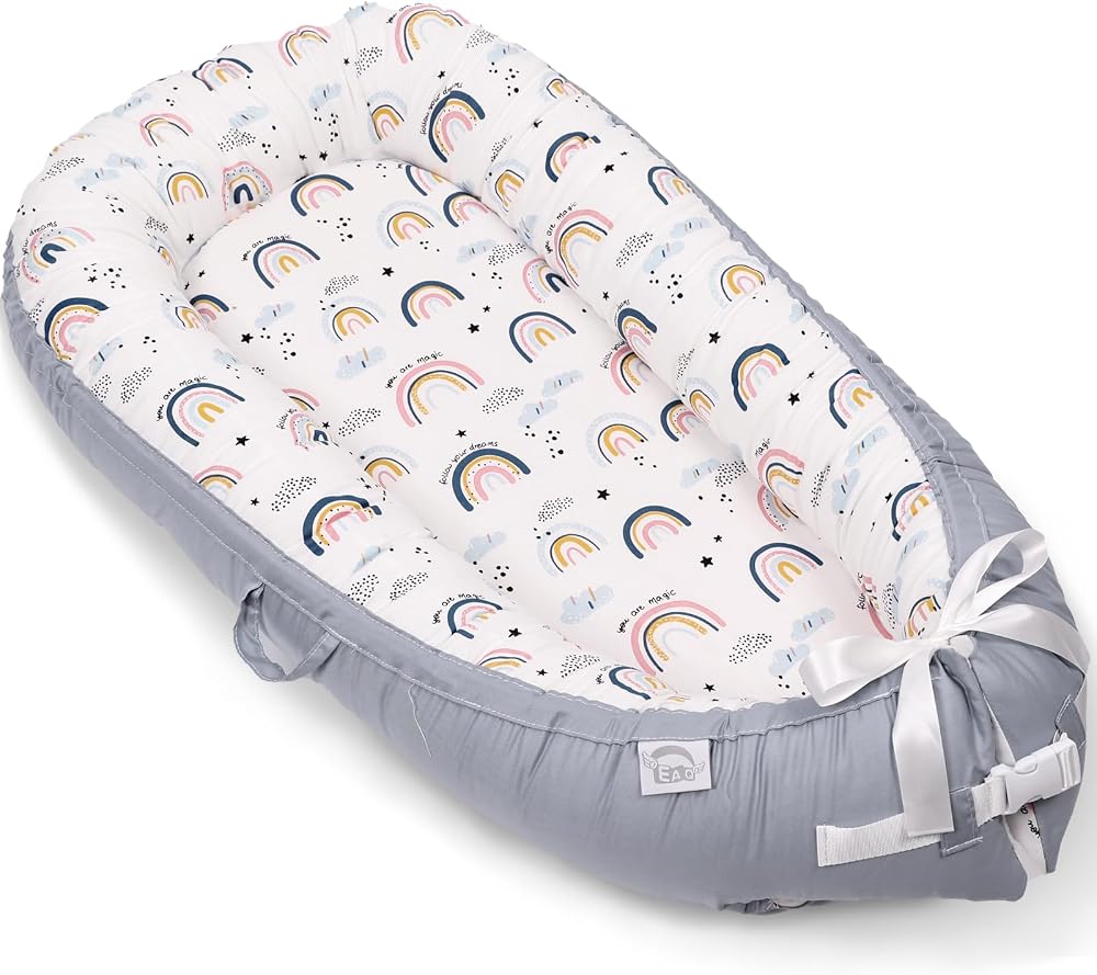 EAQ Baby Nest Pod for Newborn 0-12 Months 100% Cotton Travel Sleep