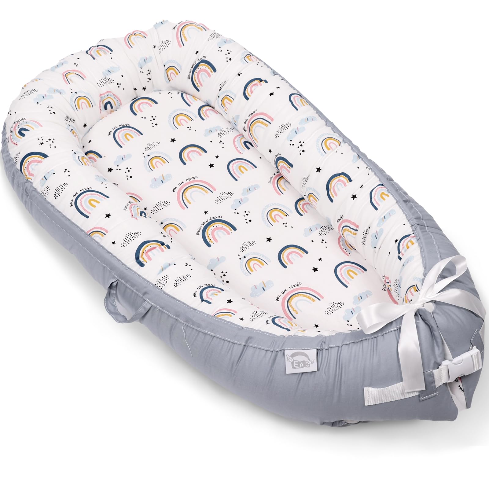 EAQ Baby Nest Pod for Newborn,Baby Sleep Pod Soft Breathable 100% Cotton Napping or Traveling for 0-12 Months,Travel & Baby Essential Gift for Newborn