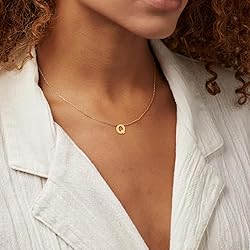 Poxtex Dainty Initial Q Necklace for Women