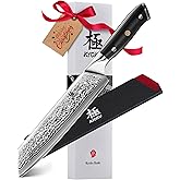 KYOKU Kiritsuke Chef Knife 8.5" - Shogun Series - Japanese Style VG10 Steel Core Forged Damascus Blade - with Sheath & Case