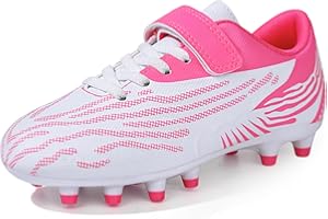 brooman Kids Firm Ground Soccer Cleats Boys Girls Athletic Football Shoes