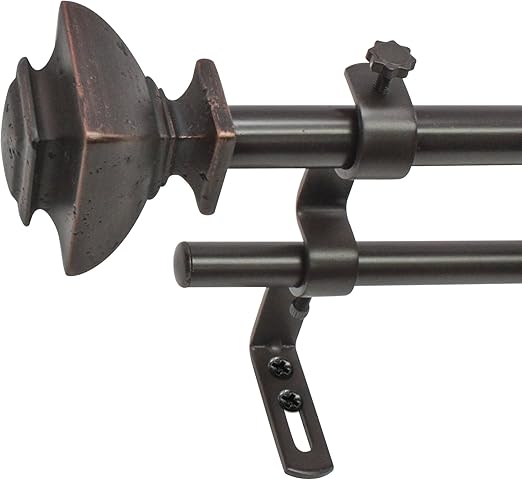 Amazon Com Decopolitan Square 5 8 Double Curtain Rod Set 48 To