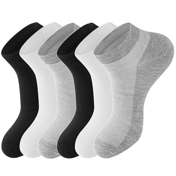 Premium Cotton Ankle Crew Socks Breathable Mesh Men’s Dress Socks for