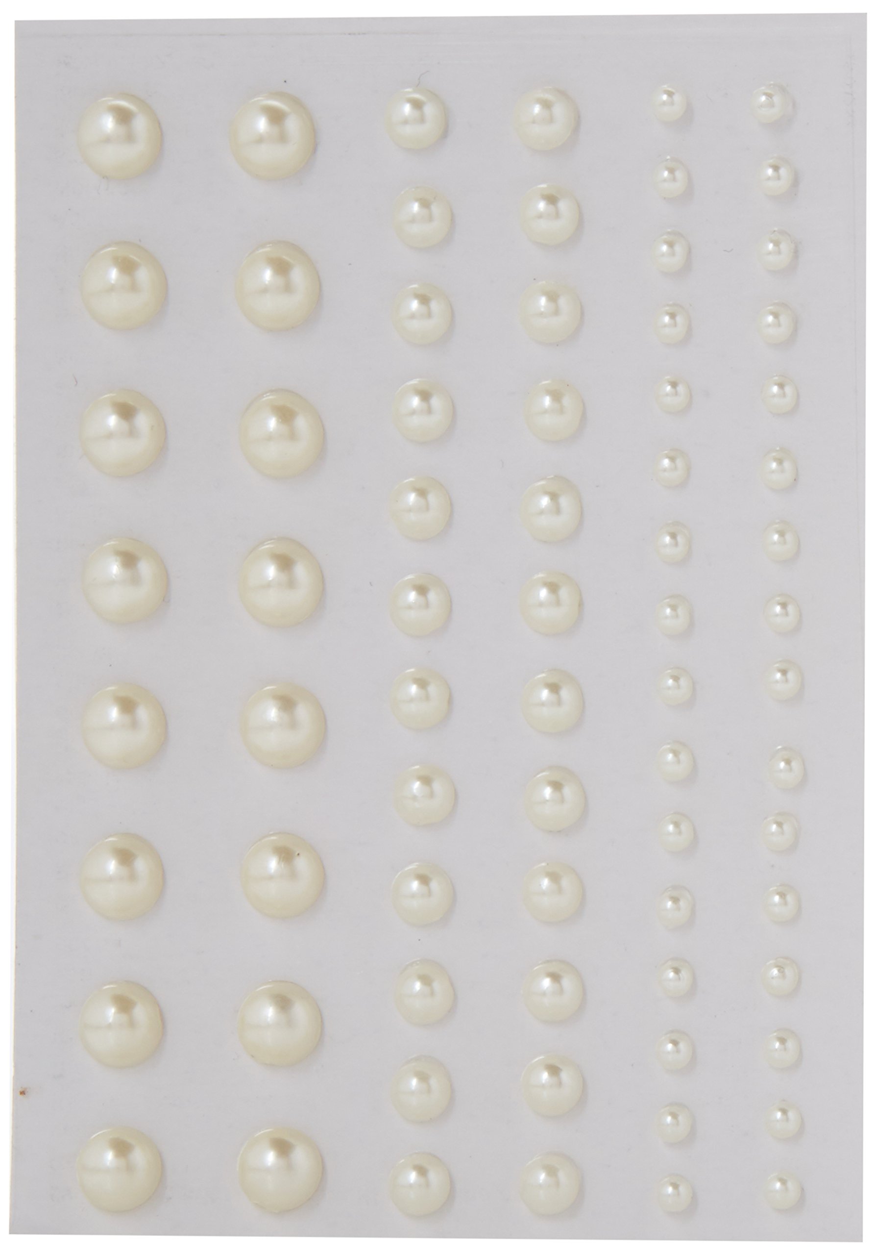 Efco 1504202 Halfbeads acrylic self-adhesiv round 3 5 7 mm 72 pcs. cream pearl, 21 x 15 x 2 cm
