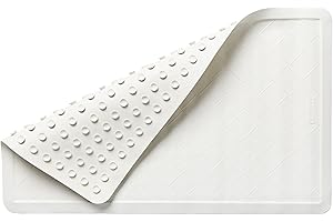Rubbermaid Commercial Products Safti-Grip Bath Mat, Medium, White, Suction-Backed, Non-Slip for Commercial/Residential Use for Shower Stall/Bathtub/Bathroom