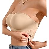 DEANGELMON Strapless Bra for Women Crossover Side Closure Non-Slip Silicone Padded Bandeau Bras Wireless Tube Top Bra