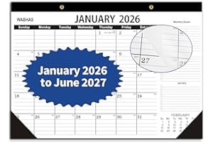 Wabhas Desk Calendar 2026,January 2026 to June 2027,2026 Desk Calendar with to-do list,Calendar 2026-2027-18 Months,2026 Cale