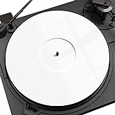 PRO SPIN White Acrylic Turntable Mat - Platter Slipmat for 12" Vinyl Vintage Record Player - Antistatic Cover, Reduces Noise 