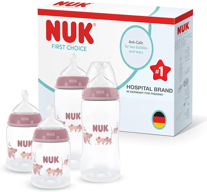NUK First Choice Baby Bottles Set 0-3+ Months 150ml & 300ml Anti Colic Koala 4