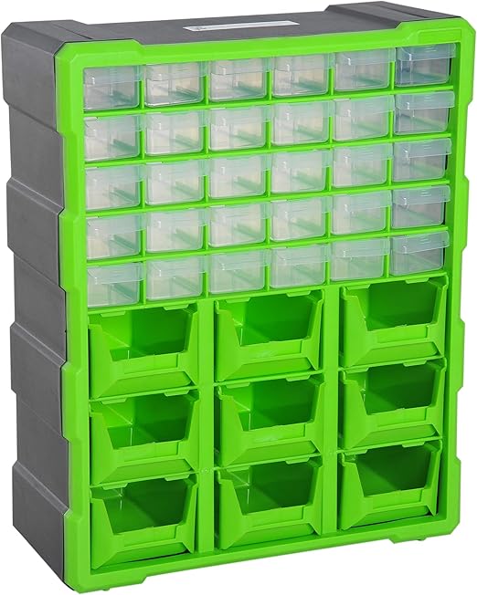 Durhand Plastic 39 Drawer Parts Organiser Wall Mount Storage Cabinet Garage Small Nuts Bolts Tool Clear Amazon Co Uk Garden Outdoors