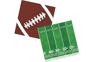 OIGCO Football Party Supplies Disposable Napkins Football Birthday Napkins for Sport Football Frenzy Game Time Tailgate Party Decorations, 2 Design 48 Pcs