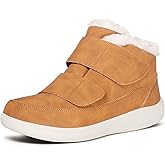 Hsyooes Diabetic Boots for Women Wide Width Winter Snow Boots Warm Fur Lining Water Resistant Anti-slip Snow Shoes Comfortable Adjustable Straps Winter Shoes for Swollen Feet