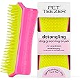Pet Teezer by Tangle Teezer Detangling Dog Grooming Brush, Dog Bath Brush for Wet or Dry Fur, Pink & Yellow