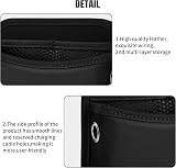 Qirc PU Leather Car Side Pocket Organizer Universal Phone Holder Black view 3
