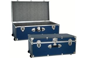 Seward Trunk 30-inch Footlocker Trunk with Wheels Blue