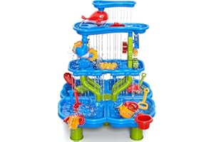 EPPO Kids Water Table for Toddlers 1-3 3-5,4-Tier Water Play Table Summer Toys,Sand and Water Table Beach Outdoor Indoor Toys