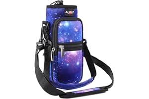 AUPET Water Bottle Sling Bag Sleeve Holder Carrier 25/32/40/64 oz,Insulated Crossbody Water Bottle Case Cover with Strap and Pockets for Men/Women Walking Hiking