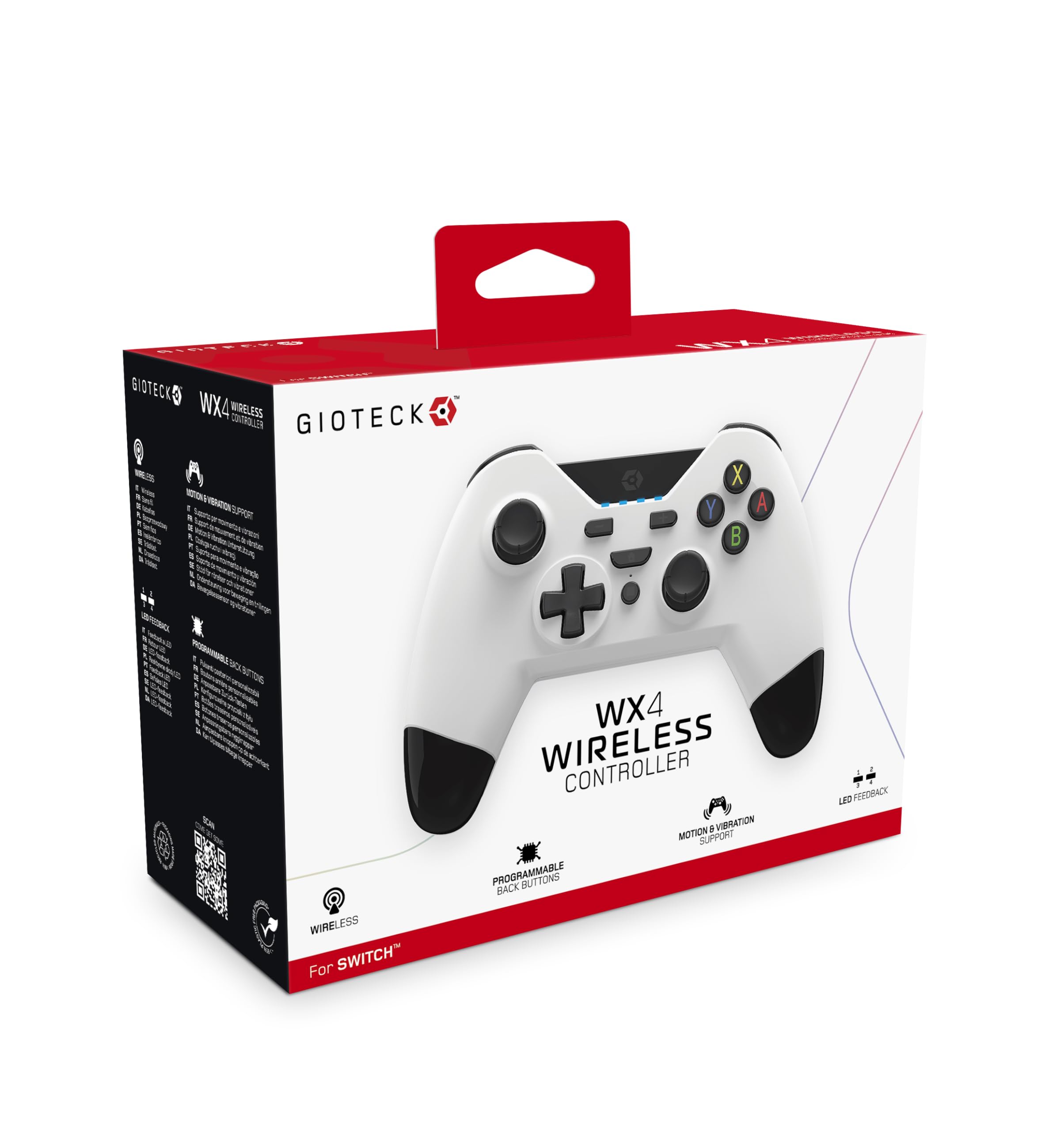 Gioteck WX4 Wireless Controller for Nintendo Switch - White with Programmable Back Buttons - Bluetooth Compatible…