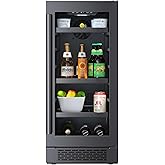Avallon ABR151BLSS 15 Inch Wide 86 Can Capacity Beverage Center with LED Lighting and Double Pane Glass