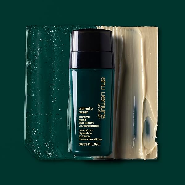 SHU UEMURA ART OF HAIR ULTIMATE RESET DUO SERUM FOR DAMAGED HAIR – DUAL ACTION SERUM, STRENGTHENS AND PREVENTS BREAKAGE, REDUCES FRIZZ, 1.01 FL OZ
