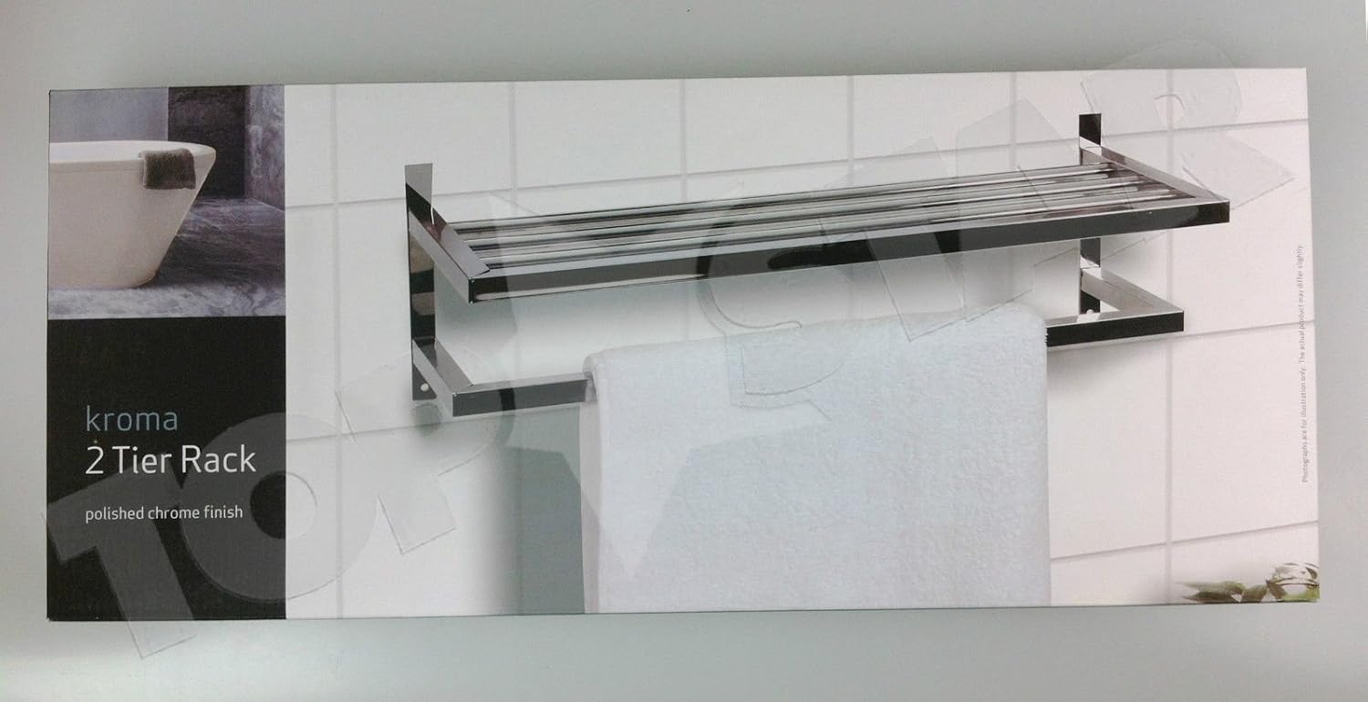 Hotel Style Chrome Towel Shelf Bathroom Storage & Holders Amazon.co.uk