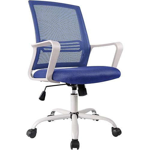 Office Chair, Mid Back Mesh Office Computer Swivel Desk Task Chair, Ergonomic Executive Chair with Armrests