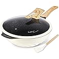 COOKLOVER Nonstick Woks And Stir Fry Pans Die-cast Aluminum Scratch Resistant 100% PFOA Free Induction Wok pan with Lid 12.6 
