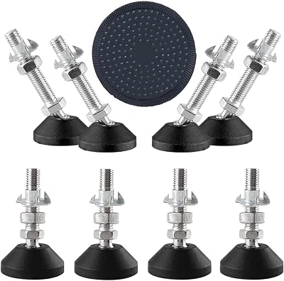 Uni-Fine 4 Pack Adjustable Feet Leveling M8x40mm Steel Furniture Feet