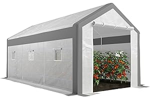 Outsunny 20' x 10' x 9' Heavy Duty Walk-in Greenhouse Vegetable Seed Growth Tent Outdoor Plant Growing Tunnel Warm House Flow