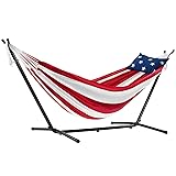 Vivere UHSDO9-50 Hammock with Stand, Red, White, Blue