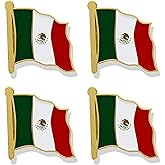 HSQCEZ 4 Pack Mexico Flag Lapel Pin - Mexican Flags Pins Lapel Hat Backpacks Suit Decoration & Men Women Waving Patriotic Enamel Metal Badge Souvenir