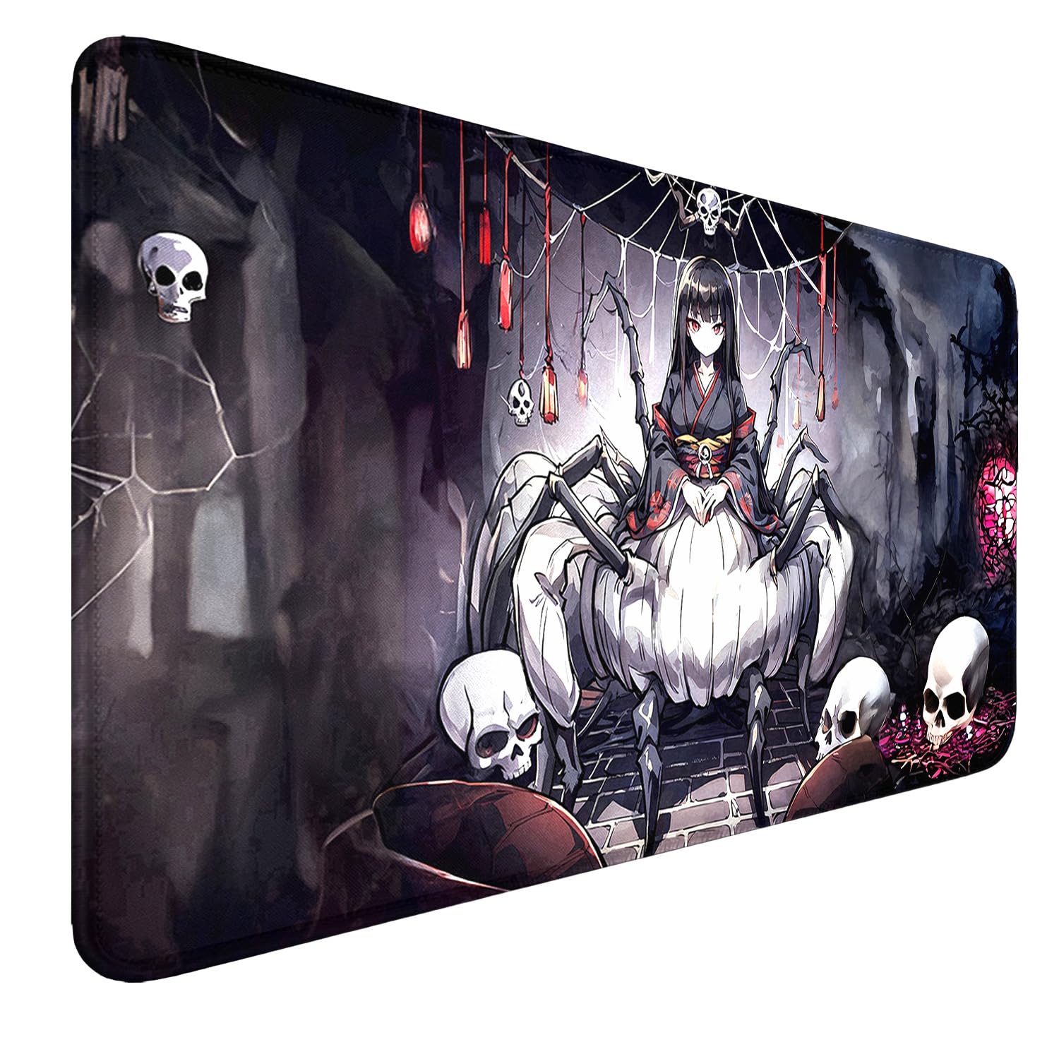 MTG Playmat with Zones Stitched Edges, Non-slip Rubber Bottom MTG Playmats, Smooth Rubber Surface Battle TCG Playmat 24" x 14" Halloween Mouse Pad MTG Mats+ Storage Bag — image 1