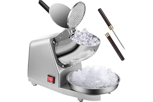 VIVOHOME Electric Dual Blades Ice Crusher Shaver Snow Cone Maker Machine Silver 173lbs/hr with Ice Pick for Home and Commerci